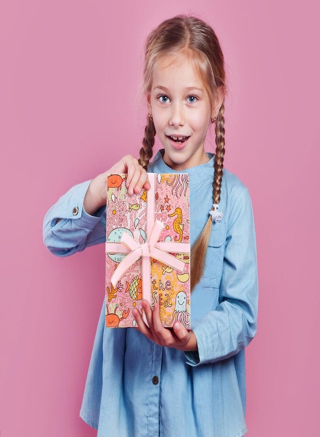 AirCool Under the Sea Wrapping Paper for Girls Kids Boys, 6 Sheets Pink Ocean Coral Sea Star Crab Octopus Whale Beach Coastal Gift Wrap Paper, 20 x 28 inch Per Sheet Gift Paper for Birthday, Baby Shower - Image 4
